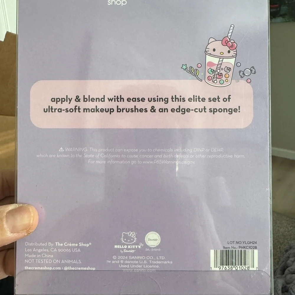 Hello Kitty Makeup Brush & Sponge Set - Purple